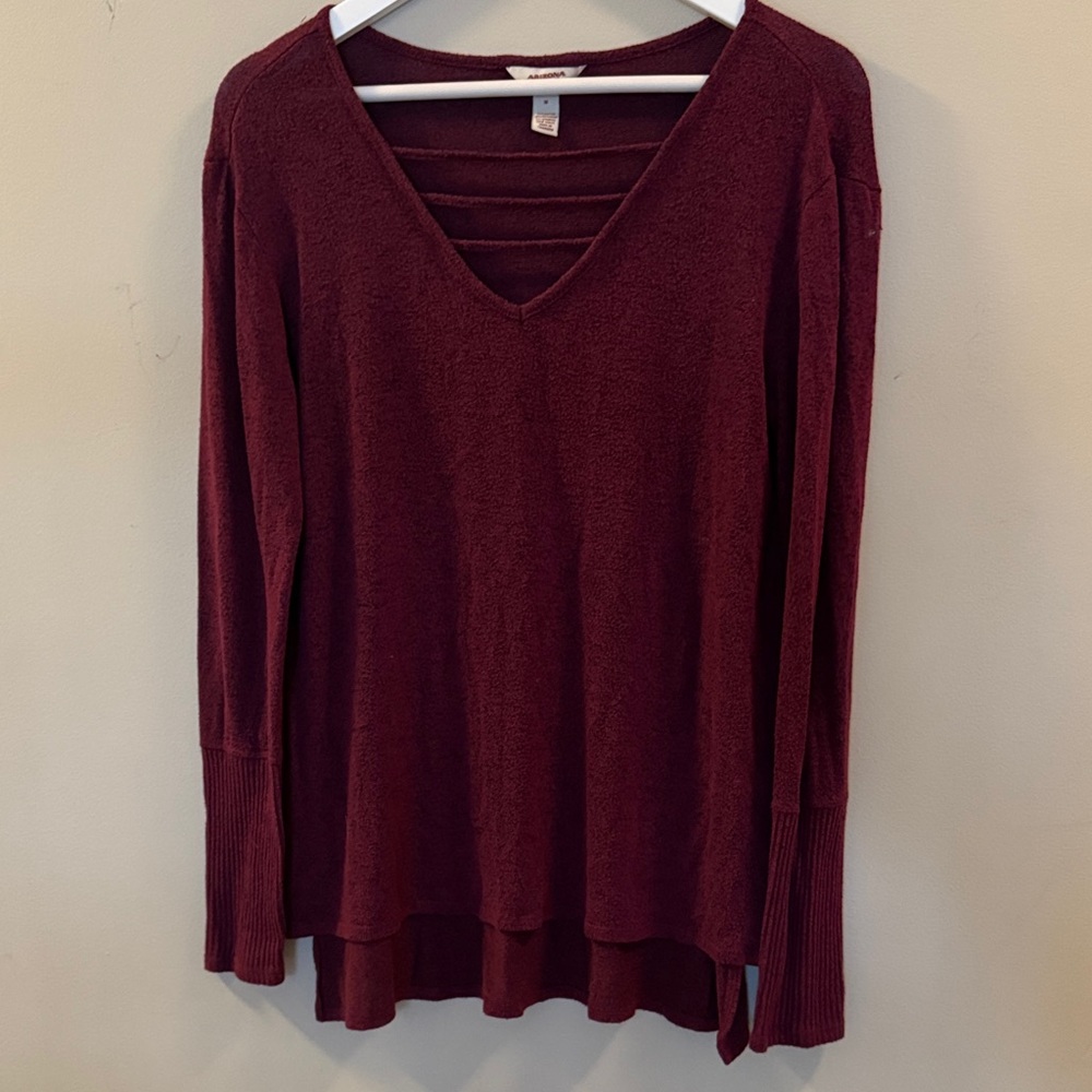 Arizona Jean Company Maroon Long Sleeve Top